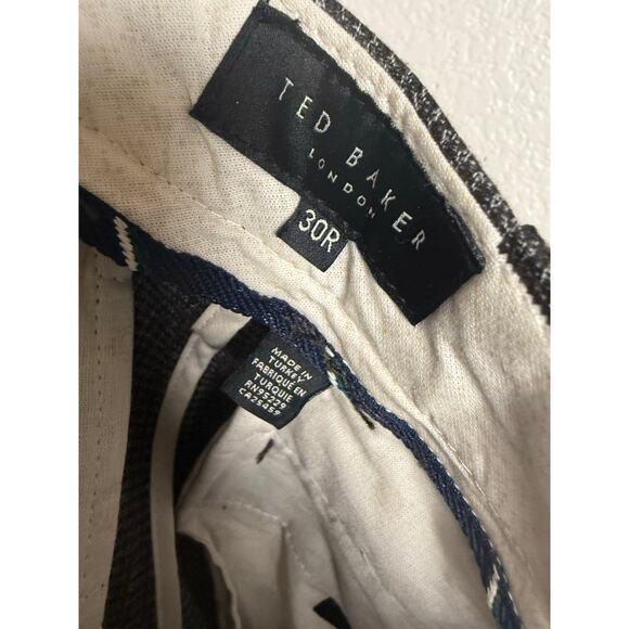 Ted Baker Nounds Micro Brown Houndstooth Slim Fit Trouser Dress Pants 30 - Picture 11 of 11